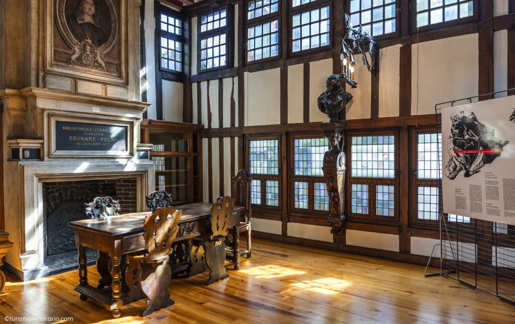 Lo studio ricostruito nella casa natale di Pierre Corneille, a Rouen, Normandia, Francia