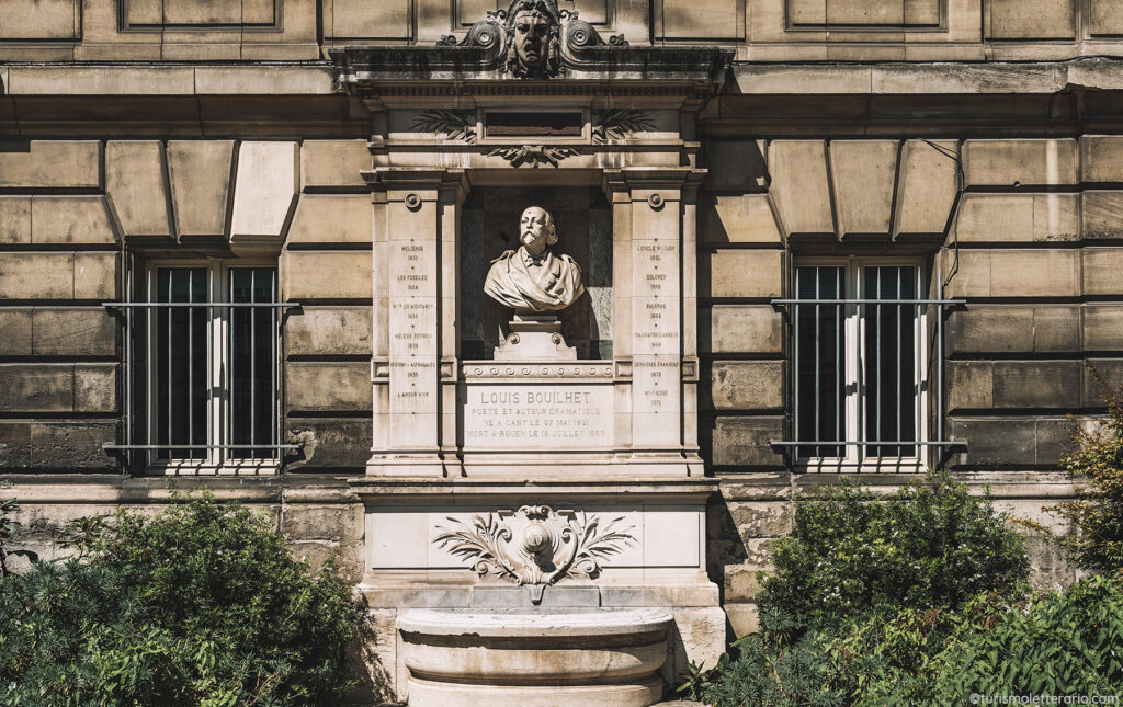 Fontana Louis Bouilhet a Rouen, tappa di itinerario "A Rouen con Gustave Flaubert"